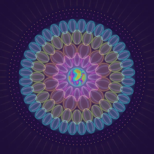 Cosmic Lotus Mandala — AI-assisted psychedelic artwork by Dacwoo