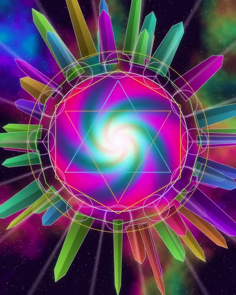 Crystal Gate Portal — AI-assisted psychedelic artwork by Dacwoo