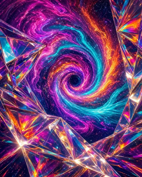Crystal Wormhole View — AI-assisted psychedelic artwork by Dacwoo