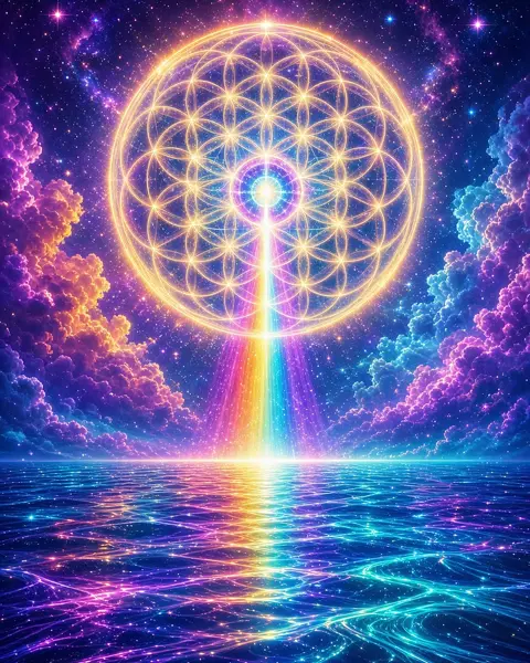 Flower Of Life Portal — AI-assisted psychedelic artwork by Dacwoo