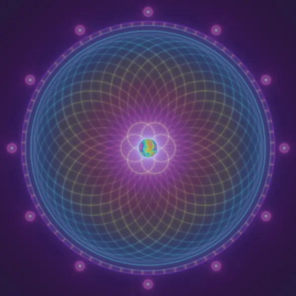 Flower Of Life Torus — AI-assisted psychedelic artwork by Dacwoo