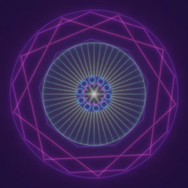 Layered Halo Mandala — AI-assisted psychedelic artwork by Dacwoo